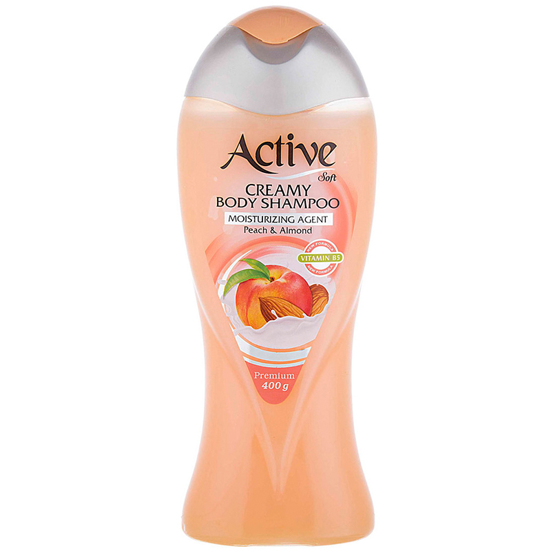 شامپو بدن کرمی اکتیو هلو بادام