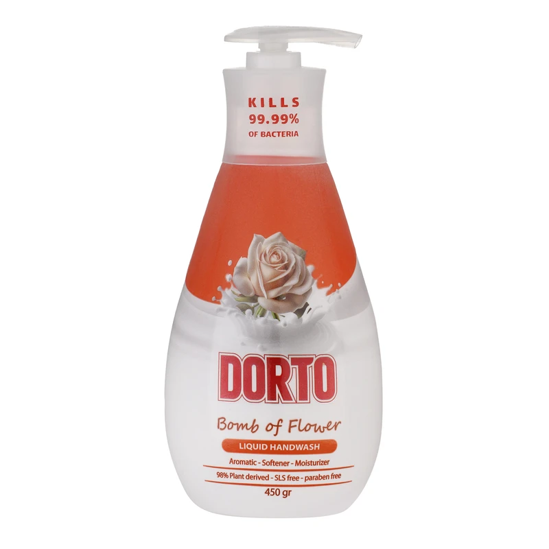 مایع دستشویی پمپی کرمی دورتو بمب آف فلاورز
