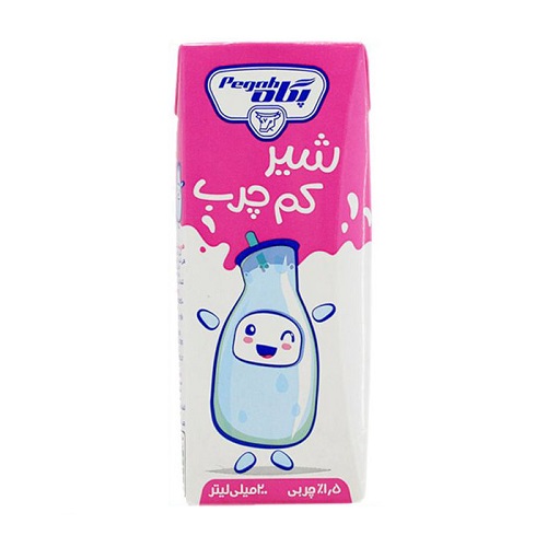 شیر پاکتی پگاه کم چرب 1ل