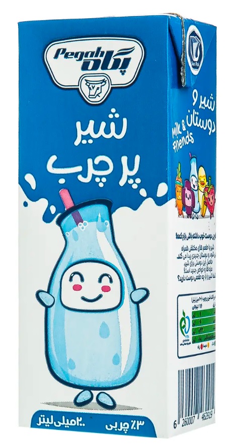شیر پاکتی پگاه پر چرب 1ل